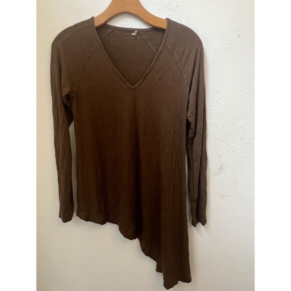 915 SAKS FIFTH AVENUE SOLID BROWN TUNIC SIZE XS (L7)